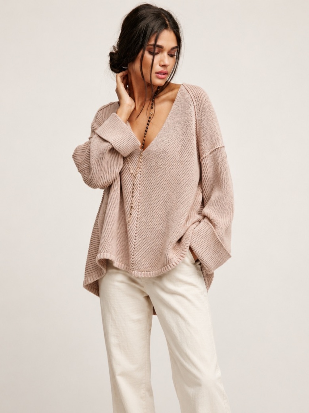 Free People La Brea V-Neck Sweater